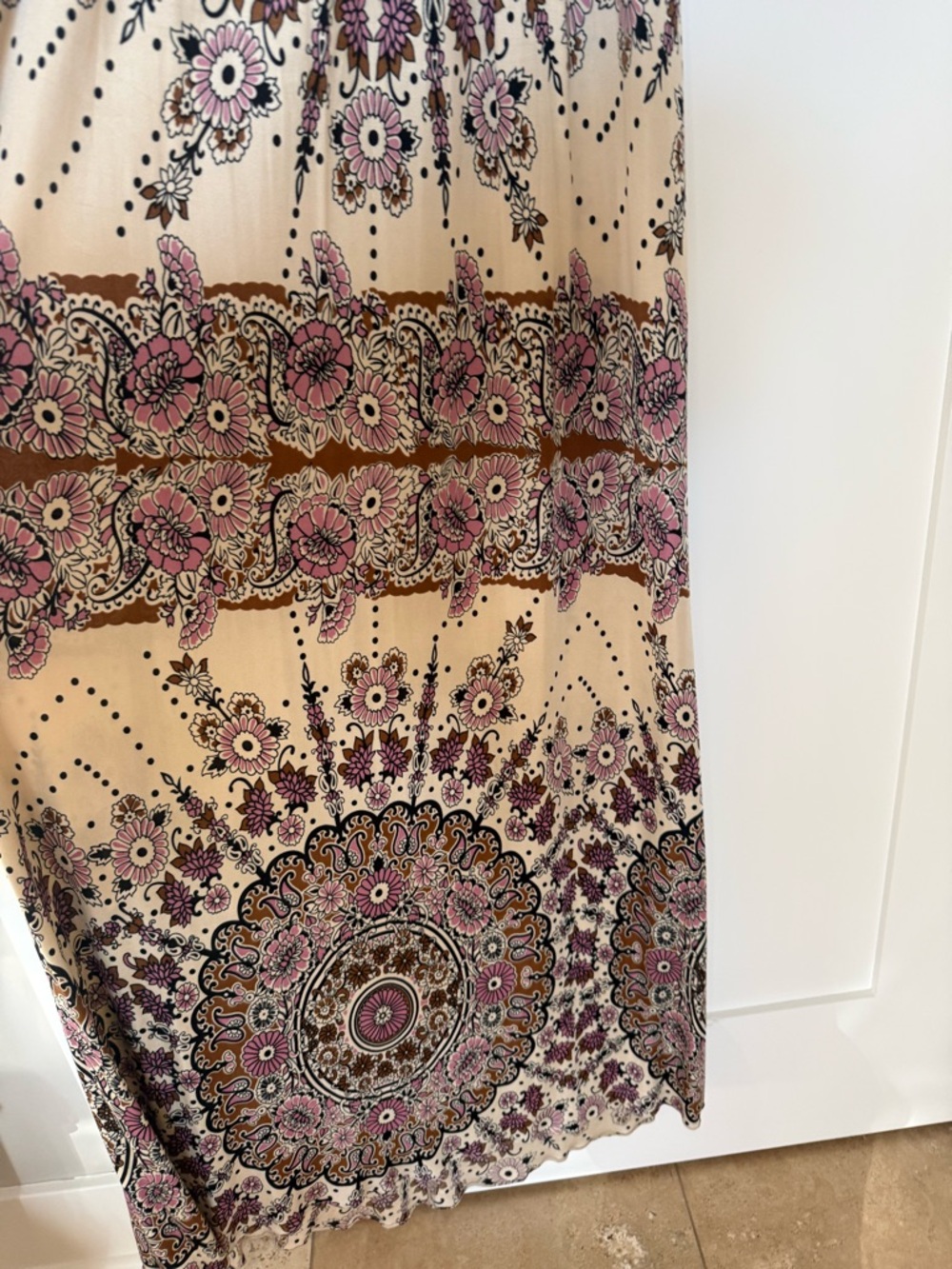 Sky Maxi Dress with Deep-V/Braided Leather Belt SZ M $270 - Picture 5 of 7